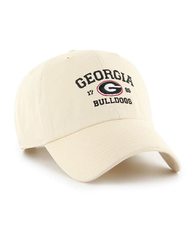 47 Georgia Bulldogs Mens Womens Original Clean Up Adjustable Strapback Natural White Hat with Team Color Logo