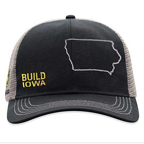 John Deere Build State Pride Cap-Black and Gray-Iowa