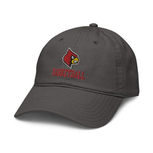 Elite Authentics Louisville Cardinals Basketball Officially Licensed Adjustable Baseball Hat, Asphalt Grey, One Size