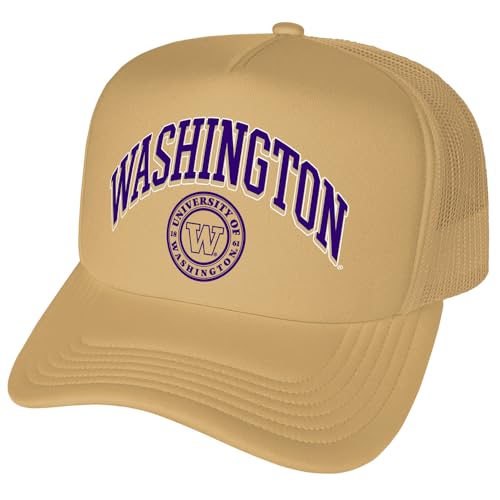 Campus Lab Official University of Washington Classic Seal Foam Snapback Trucker Hat - Unisex for Men and Women