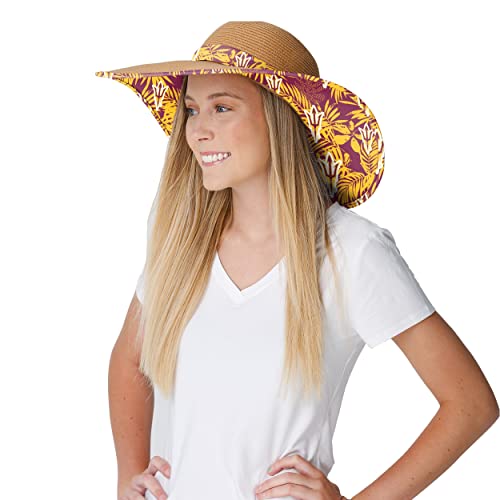 FOCO Arizona State Sun Devils NCAA Womens Floral Straw Hat