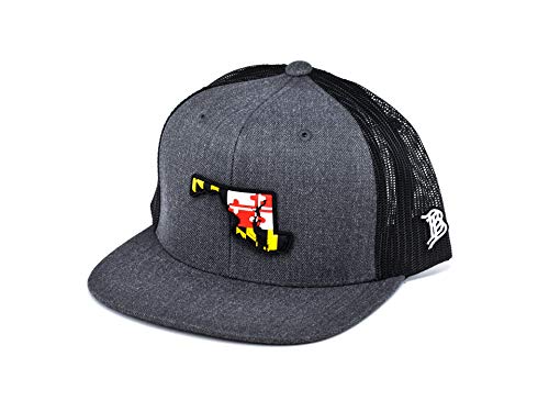 Branded Bills 'The 7 Rogue' Maryland PVC Patch Hat Flat Trucker - One Size Fits All (Charcoal/Black)