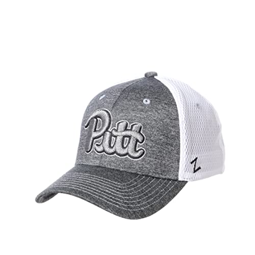 Zephyr NCAA Pittsburgh Panthers Mens Fitted Hat Sugarloaf, Pittsburgh Panthers Charcoal, Large