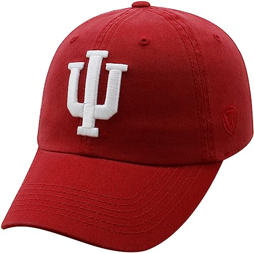 Collegiate Hats - Fitted Caps Adjustable Hats and Snapbacks Available (Adjustable Hat, Indiana Red)