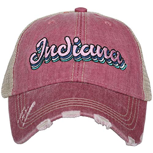 KATYDID Indiana Baseball Hat - Trucker Hat for Women - Stylish Cute Baseball Cap (Mauve)