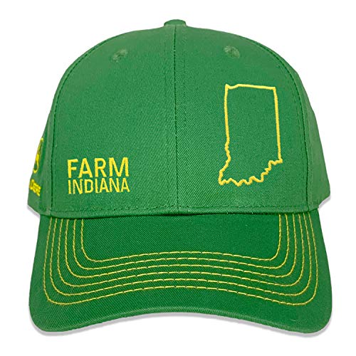John Deere Farm State Pride Full Twill Hat-Green and Yellow-Indiana