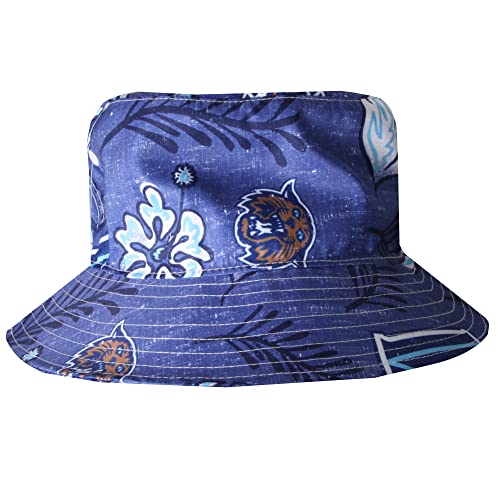 Wes and Willy Mens College Hawaiian Vintage Floral Bucket Hat(Villanova Wildcats, L/XL) Blue