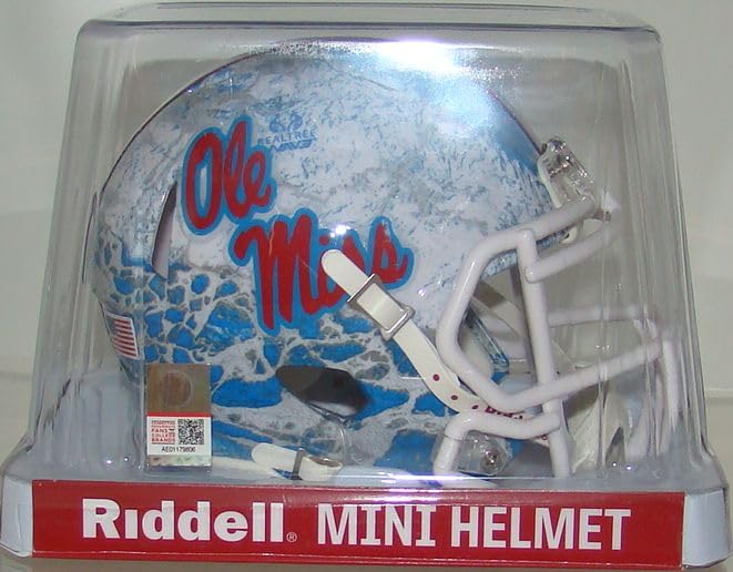 asbury al football helmet Mississippi Ole Miss Rebels Real Tree Camo Blue NCAA Riddell Speed Min – Campus Hats