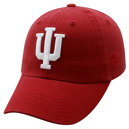Top of the World NCAA Mens College Town Crew Adjustable Cotton Crew Hat Cap-Indiana-Crimson