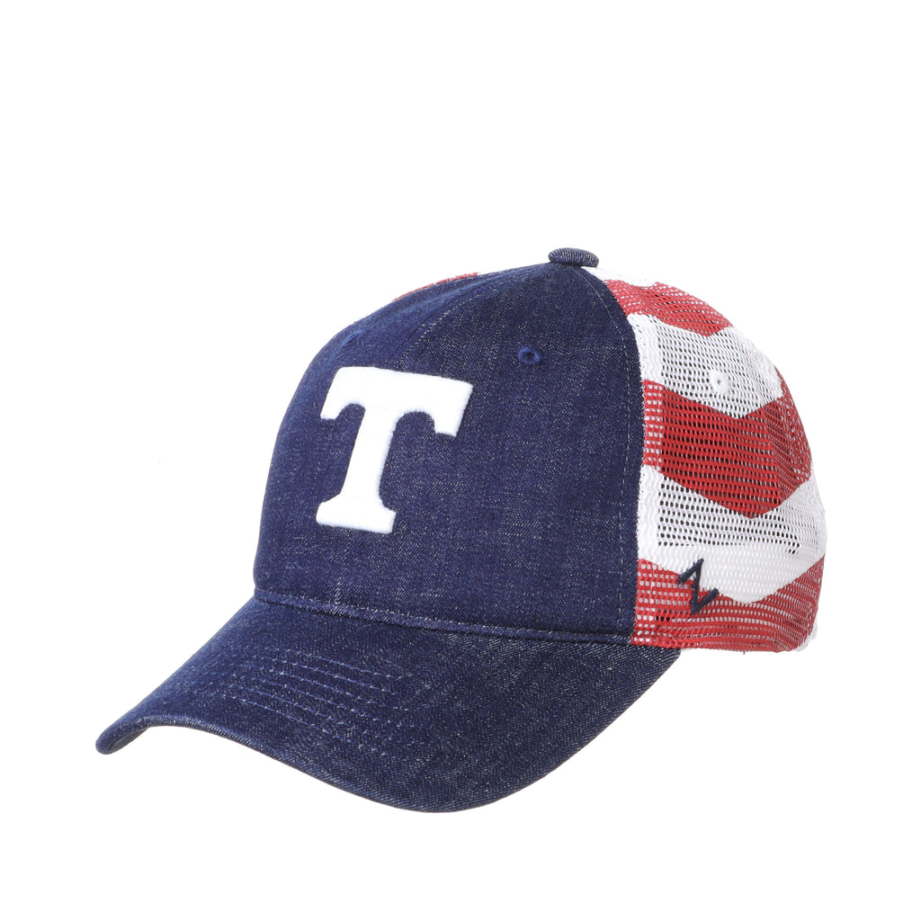 Tennessee Volunteer Red, White and Blue Anthem Flag Hat - Campus Hats