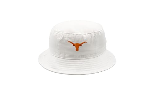 LogoFit Texas Bucket Hat - College Team Logo Cap White Longhorns Merchandise