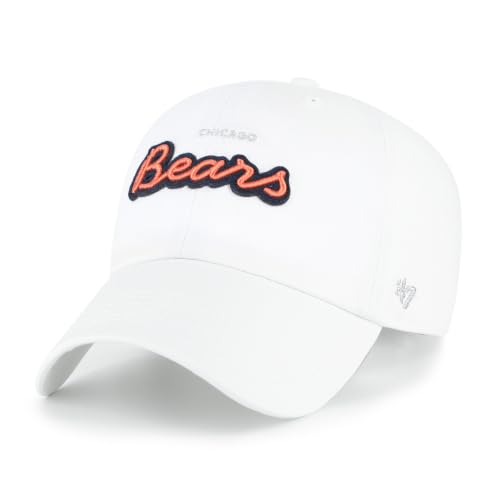 47 Women's White Chicago Bears Trendy Script Clean Up Adjustable Hat