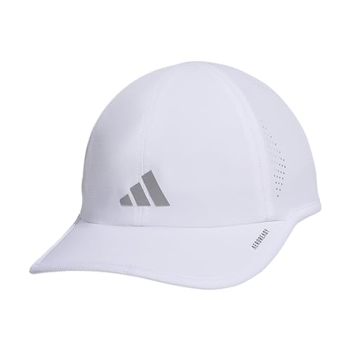 adidas Women's Superlite Hat – Lightweight Moisture-Wicking Cap for Workout and Training, White/Silver Metallic/3, OSFA