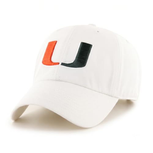 Officially Licensed University Miami White MVP Hat Classic Hurricanes Green Orange Logo Embroidery Adjustable Sports Cap