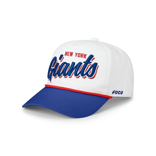 FOCO New York Giants NFL Monty Script Marquee RF Cap - White/Royal
