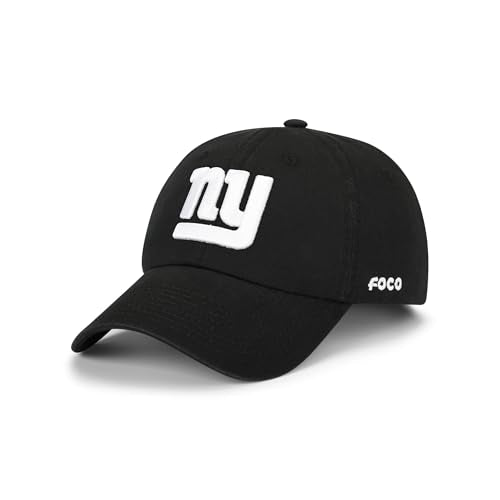 FOCO New York Giants NFL Black & White Casual Cap - Black
