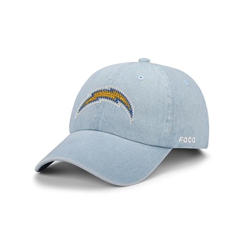 FOCO Los Angeles Chargers NFL Rhinestone Logo Denim Casual Cap