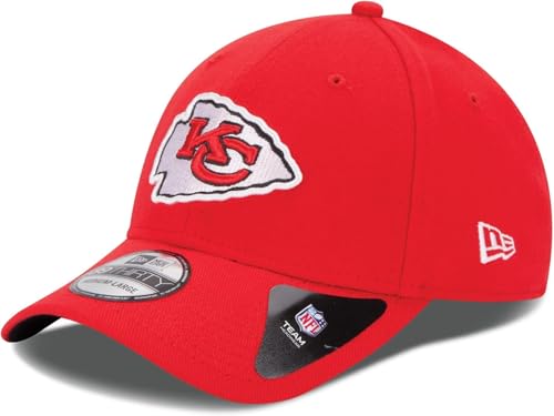 New Era Unisex-Adult NFL 39THIRTY Team Color Primary Primary Logo Stretch Fit Flex Football Cap Hat - Kansas City Chiefs Red - Medium/Large