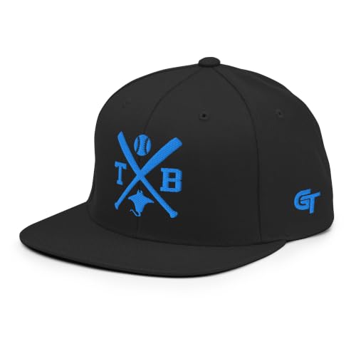 Tampa Bay Baseball Bats Retro TB Snapback Hat Baseball Cap Black