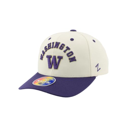 Washington Huskies NCAA Officially Licensed Youth Hat Adjustable Competitor Arch Over Ivory