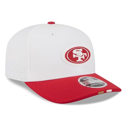 New Era Unisex-Adult NFL 2025 Training Camp White 9SEVENTY Football Stretch Adjustable Snapback Hat One Size Fits All - San Francisco 49ers
