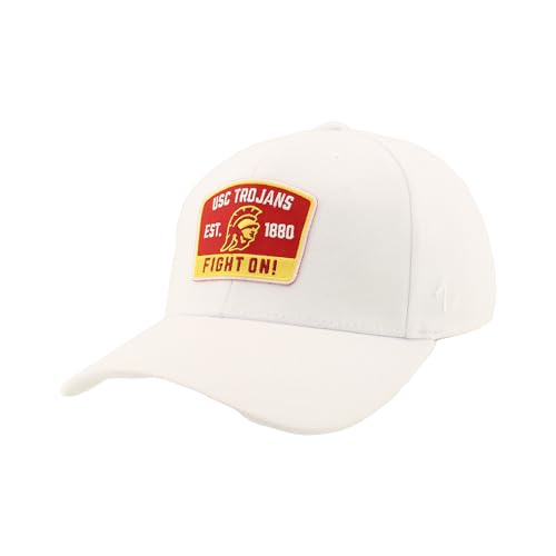 ZHATS Men's Standard NCAA Officially Licensed Fitted Hat ZH Patch Switchback White, Large