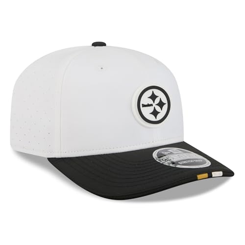 New Era Unisex-Adult NFL 2025 Training Camp White 9SEVENTY Football Stretch Adjustable Snapback Hat One Size Fits All - Pittsburgh Steelers