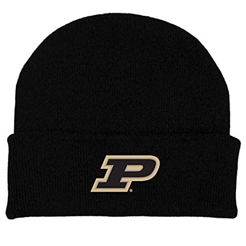 Two Feet Ahead Purdue Boilermakers Team Unisex Baby Hat for Boys and Girls-Softly Knitted Infant Baby Beanie (Purdue Boilermakers Team) Black