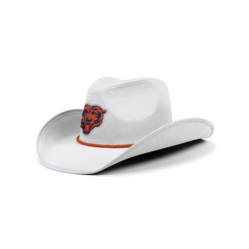 FOCO Chicago Bears NFL Rhinestone Logo White Cowboy Hat