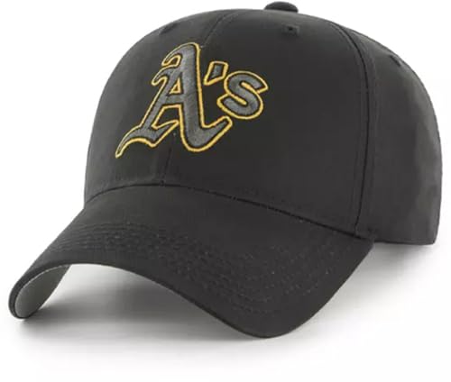 Officially Licensed Oakland Baseball Black MVP Hat Classic Primary Team Logo Adjustable Embroidered Structured Sports Cap Multicolor