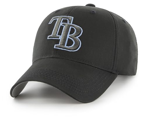 Tampa Bay Rays Black MVP Baseball Hat with Charcoal/Blue TB Logo Unisex Cap | Officially Licensed, Premium Materials, Rich Embroidery, Comfortable Look and Feel, Ideal Gift for all TB Rays fans