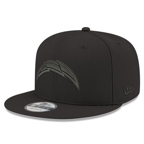New Era NFL 9FIFTY Black On Black Adjustable Snapback Hat Cap One Size Fits All (US, Alpha, One Size, Los Angeles Chargers)