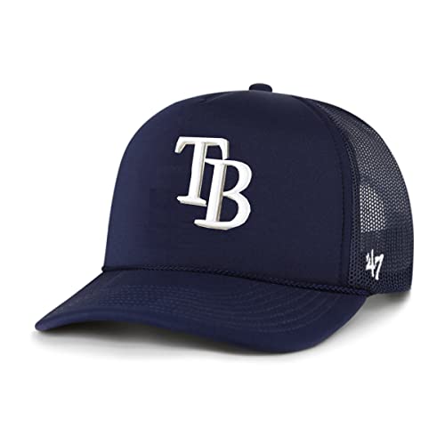 47 MLB Unisex-Adult Foam Mesh Trucker Snapback Adjustable Hat Cap (Tampa Bay Rays)