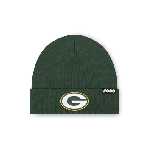FOCO Green Bay Packers NFL Basic Primary Logo Beanie - Forest Team Color