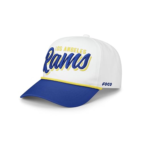 FOCO Los Angeles Rams NFL Monty Script Marquee RF Cap - White/Royal
