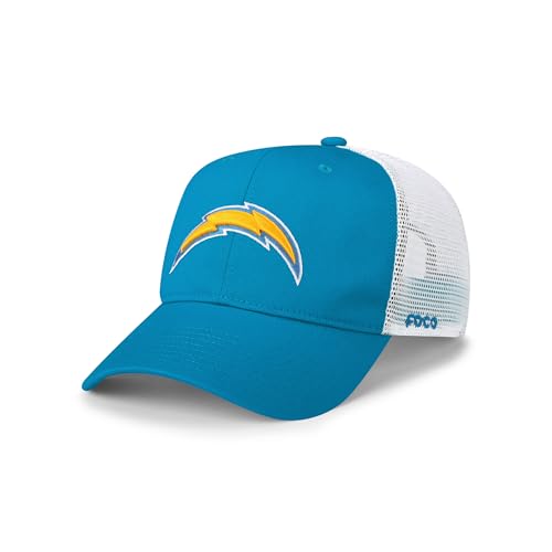 FOCO Los Angeles Chargers NFL Primary Logo Trucker RF Cap - Blue Raz