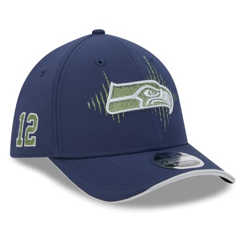 New Era Men's College Navy Seattle Seahawks Rivalries Collection 39THIRTY M-Crown Stretch Hat