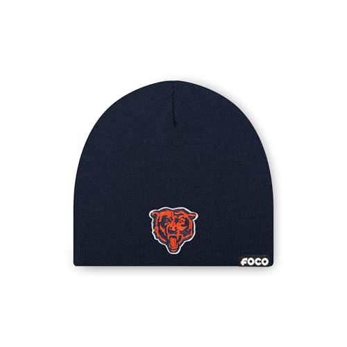 FOCO Chicago Bears NFL Basic Primary Logo Skull Beanie - Navy