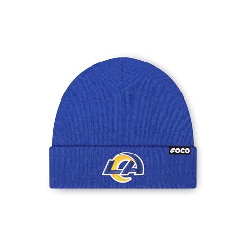 FOCO Los Angeles Rams NFL Basic Primary Logo Beanie - Montego Team Color