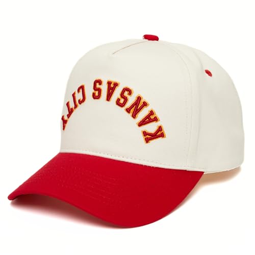 Upside Down City 2 Tone Trucker Hat - Kansas City - Red/Beige