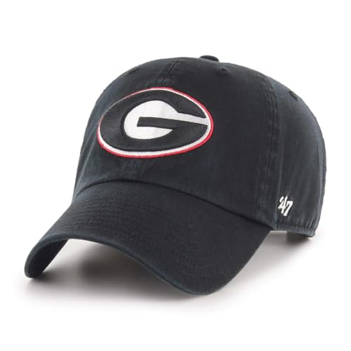 47 NCAA Unisex-Adult Clean Up Adjustable Hat Cap One Size (US, Alpha, One Size, Georgia Bulldogs - Black)