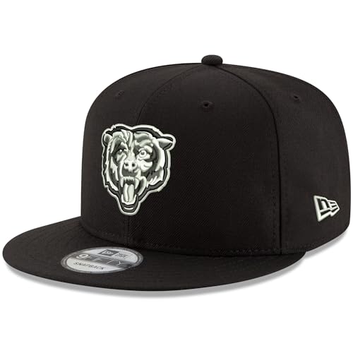 New Era NFL 9FIFTY Black White Adjustable Snapback Hat Cap One Size Fits All (Chicago Bears)