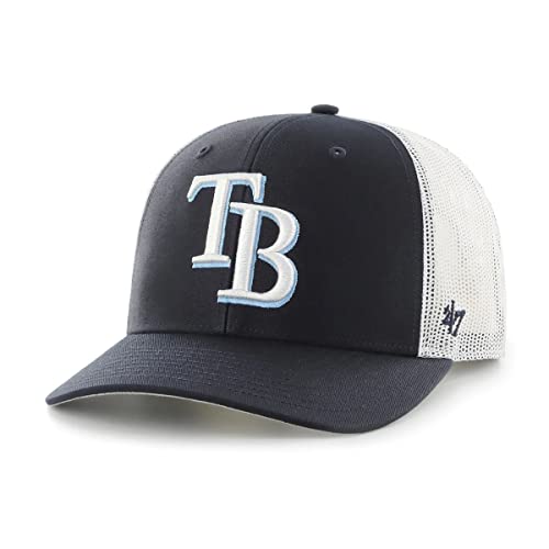 '47 MLB Trucker Snapback Adjustable Hat, Adult One Size Fits All - Tampa Bay Rays, Tampa Bay Rays Navy