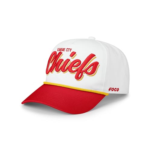 FOCO Kansas City Chiefs NFL Monty Script Marquee RF Cap - White/Red