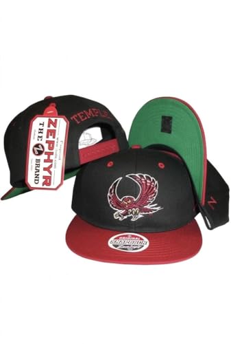 Temple Owls Black/Maroon Two Tone Plastic Snapback Adjustable Plastic Snap Back Hat/Cap