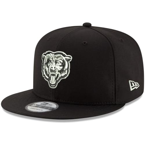 New Era NFL 9FIFTY Black/White Adjustable Snapback Hat Cap One Size Fits All (Chicago Bears)