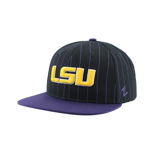 LSU Tigers NCAA Officially Licensed Adjustable Snapback Hat Flat Bill Z11 Retro Pinstripe Team Color