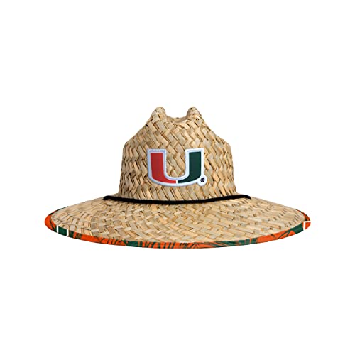Miami Hurricanes NCAA Floral Straw Hat Team Logo