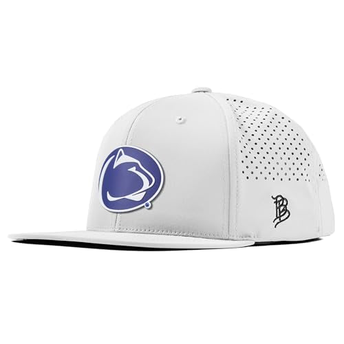 Branded Bills Officially Licensed x Penn State Nittany Lions White Flat Performance Penn State Team Logo PVC