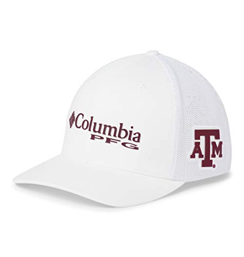 Columbia NCAA Texas A&M Aggies Men's PFG Mesh Ball Cap Small/Medium, Small/Medium, TAM - White